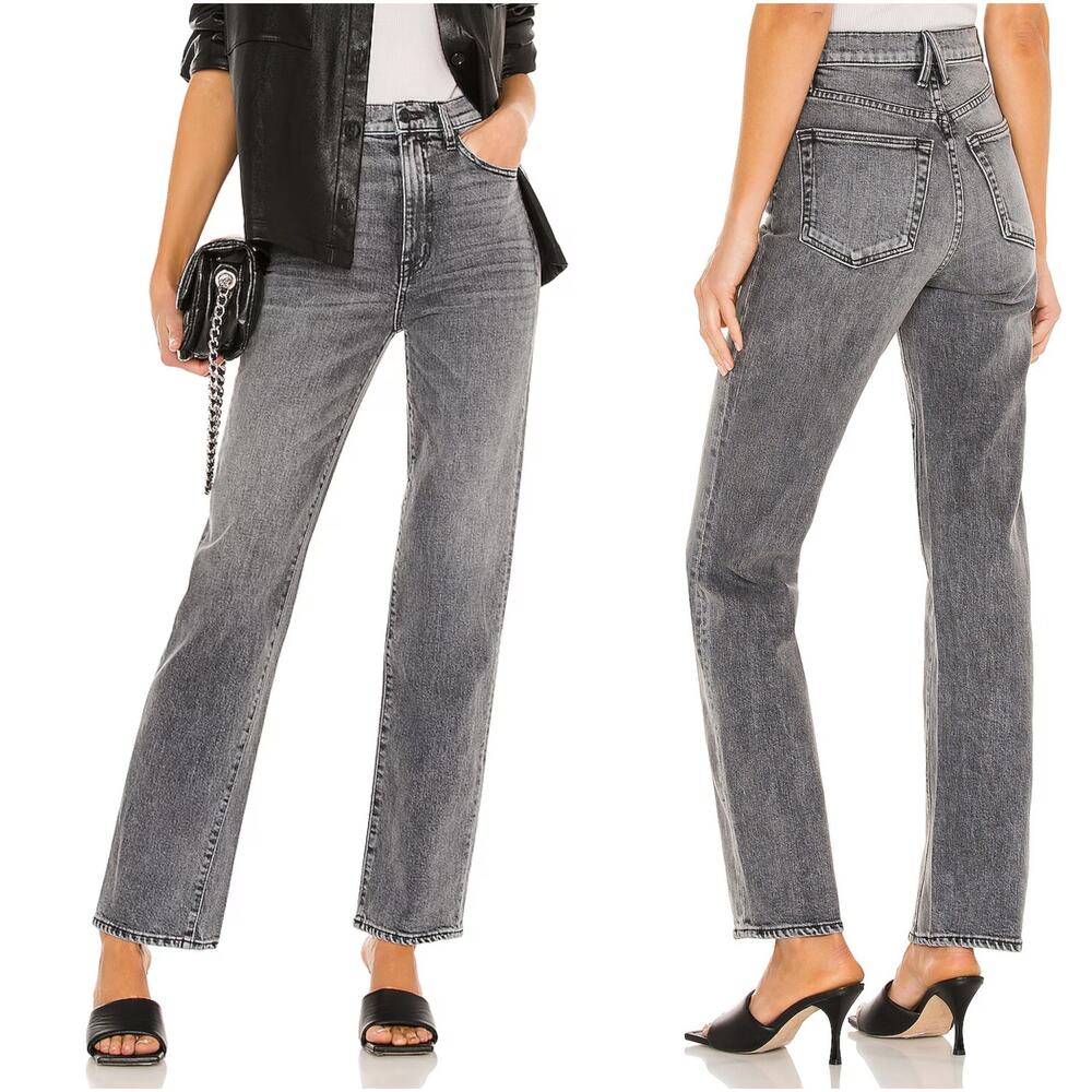 SLVRLAKE London Straight Denim Jeans in Grey Stone size 27